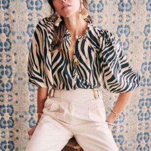 Zebra print blouse sheer / medium